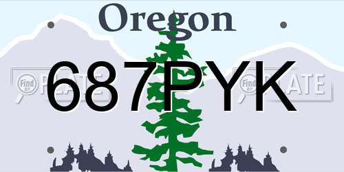 687PYK Oregon License Plate