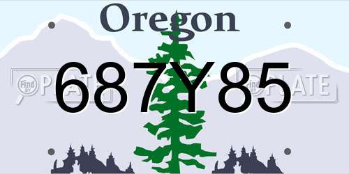 687Y85 Oregon License Plate