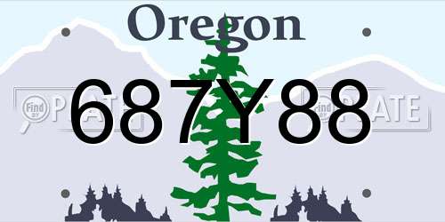 687Y88 Oregon License Plate