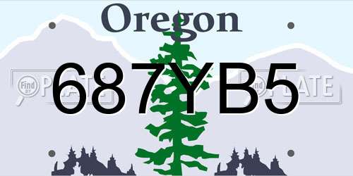 687YB5 Oregon License Plate