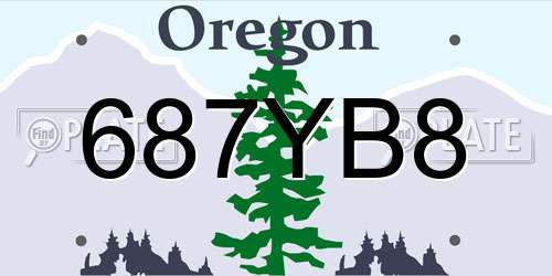 687YB8 Oregon License Plate
