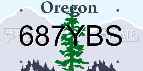 687YBS Oregon License Plate