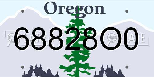 68828O0 Oregon License Plate