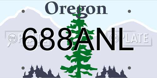 688ANL Oregon License Plate