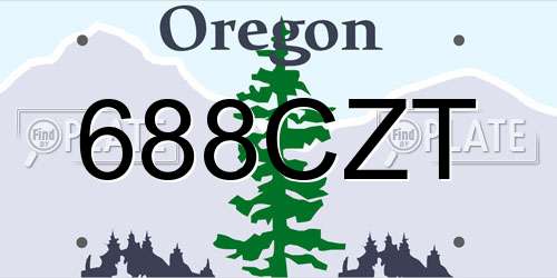 688CZT Oregon License Plate