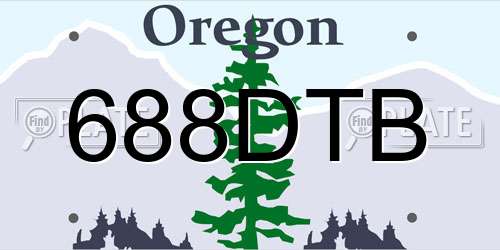 688DTB Oregon License Plate