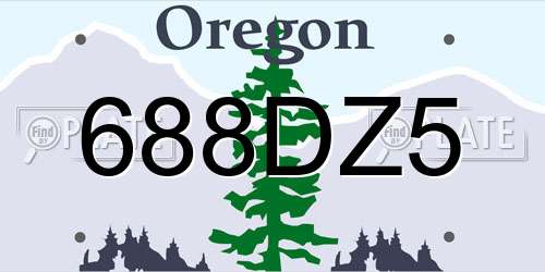 688DZ5 Oregon License Plate