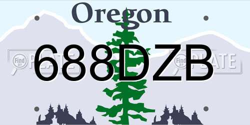 688DZB Oregon License Plate