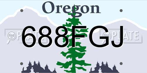 688FGJ Oregon License Plate