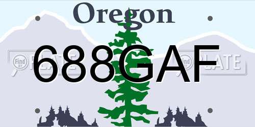 688GAF Oregon License Plate