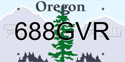 688GVR Oregon License Plate