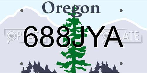 688JYA Oregon License Plate