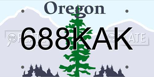 688KAK Oregon License Plate