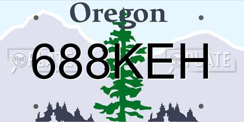 688KEH Oregon License Plate