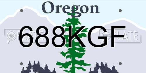 688KGF Oregon License Plate