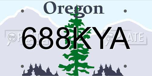 688KYA Oregon License Plate