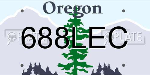 688LEC Oregon License Plate
