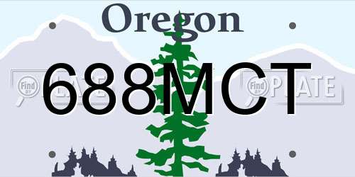 688MCT Oregon License Plate