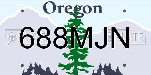 688MJN Oregon License Plate