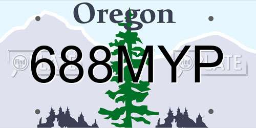 688MYP Oregon License Plate