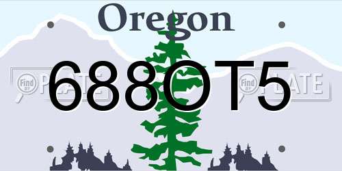 688OT5 Oregon License Plate