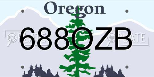 688OZB Oregon License Plate