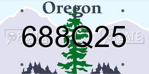 688Q25 Oregon License Plate