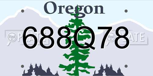 688Q78 Oregon License Plate