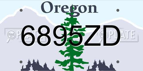 6895ZD Oregon License Plate