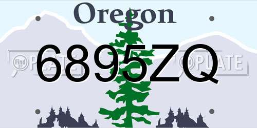6895ZQ Oregon License Plate