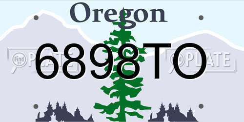 6898TO Oregon License Plate