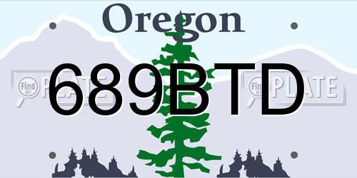 689BTD Oregon License Plate
