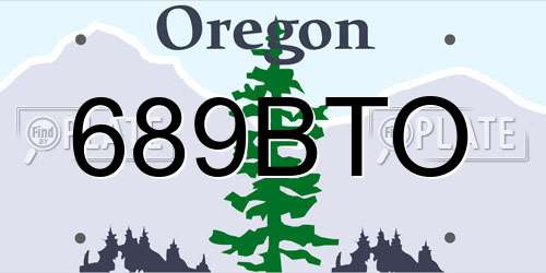 689BTO Oregon License Plate