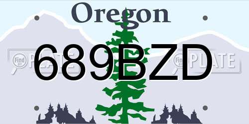 689BZD Oregon License Plate