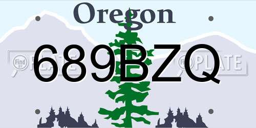 689BZQ Oregon License Plate