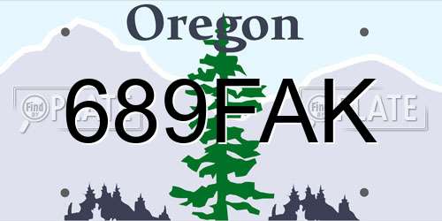 689FAK Oregon License Plate
