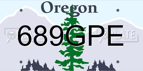 689GPE Oregon License Plate