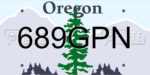 689GPN Oregon License Plate