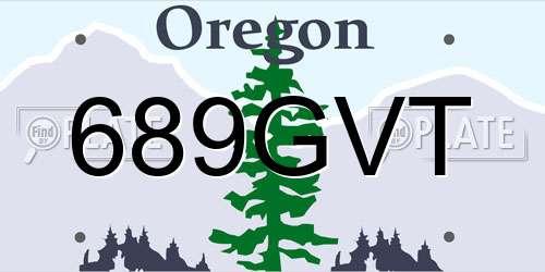 689GVT Oregon License Plate