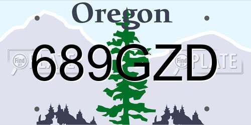 689GZD Oregon License Plate