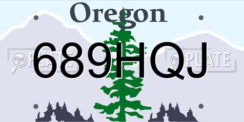 689HQJ Oregon License Plate