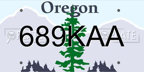 689KAA Oregon License Plate