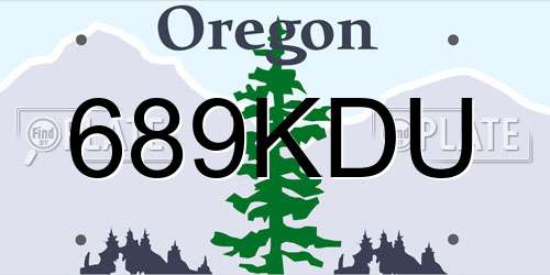 689KDU Oregon License Plate