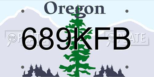 689KFB Oregon License Plate