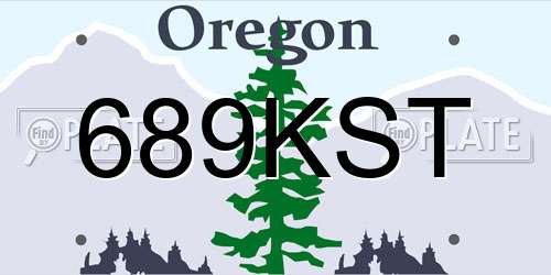 689KST Oregon License Plate