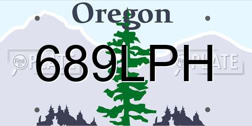 689LPH Oregon License Plate