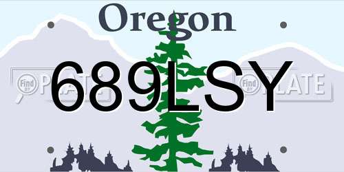 689LSY Oregon License Plate