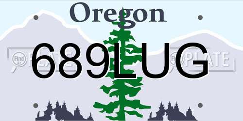 689LUG Oregon License Plate