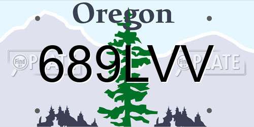 689LVV Oregon License Plate