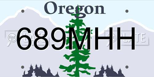 689MHH Oregon License Plate
